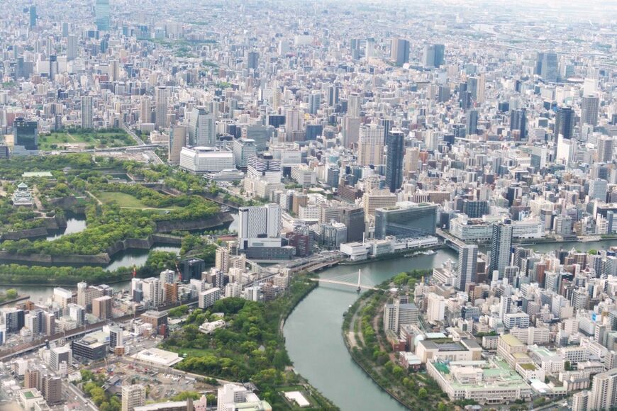 空から見た天満橋