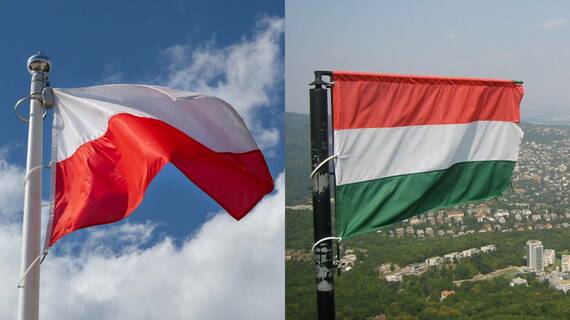 ポーランドとハンガリーの国旗