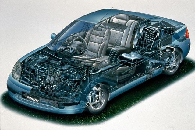 1997年、トヨタ初代プリウス（写真：トヨタ自動車）