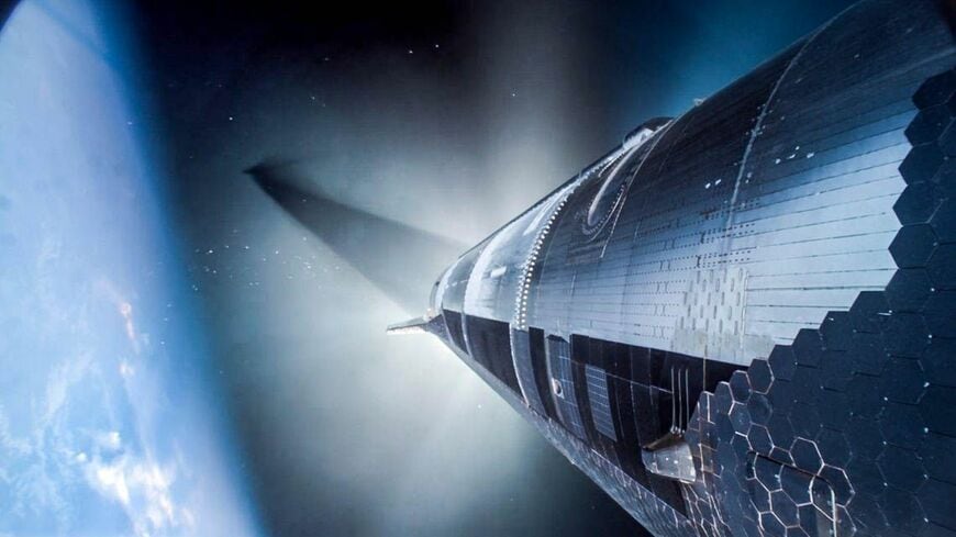 宇宙空間を飛行するStarship