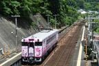 途中駅に停車中の「SAKU美SAKU楽」