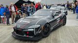 グッドウッドで、eフューエルを使った「GRスープラGT4」がデモランを行った（筆者撮影）