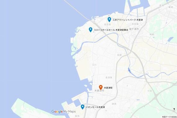 木更津駅周辺の地図