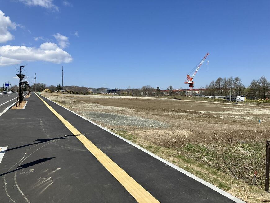 JR北海道が新駅を計画する場所は広大な更地となっている（筆者撮影）