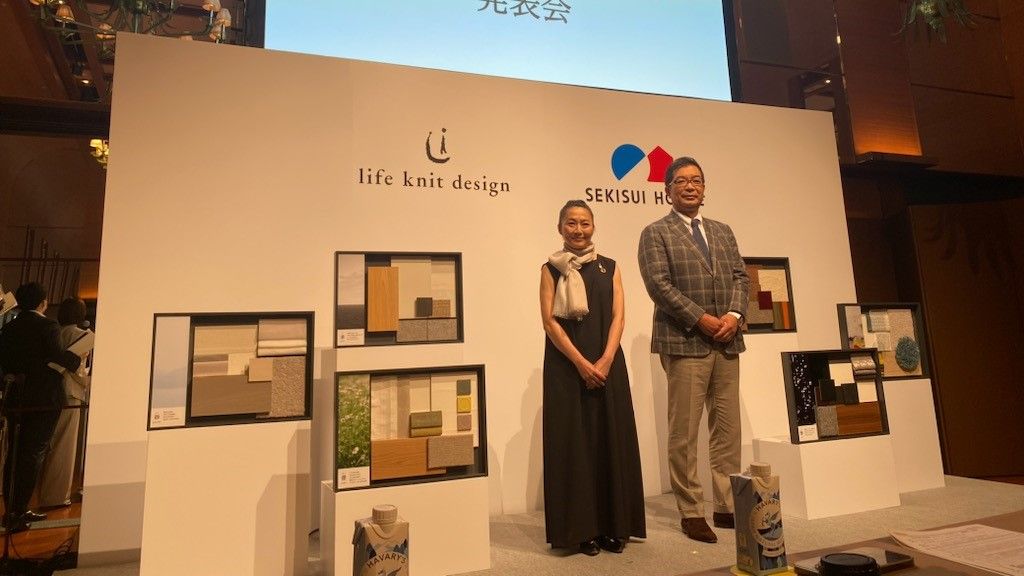 積水ハウスは6月20日、住宅デザインの新提案システム「life knit design」の事業説明会を開催。右が仲井嘉浩社長、左が矢野直子業務役員（記者撮影）
