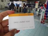 MRT3号線の1回券（シングルチケット）（筆者撮影）