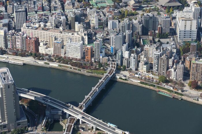 スカイツリーから見た隅田川橋梁