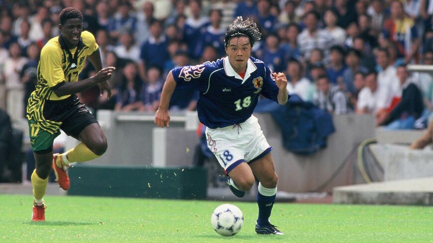 1998年のFIFAワールドカップフランス大会、ジャマイカ戦での城彰二（写真：FAR EAST PRESS／アフロ）