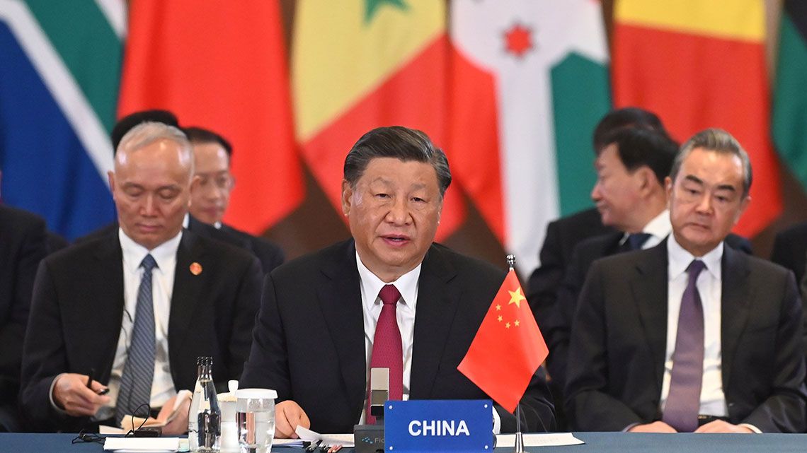 BRICS首脳会議閉幕日に行われた中国・アフリカ指導者懇談会に出席した中国の習近平国家主席