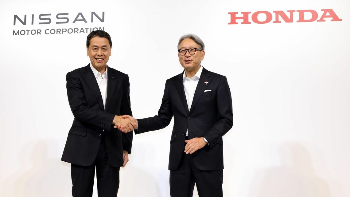 ホンダとの戦略的パートナーシップの第1段として次世代の車載ソフトウェアの共同研究契約を締結。今後検討する協業領域として、車両の相互補完のほかにもバッテリー領域、eアクスル領域、国内エネルギーサービスや資源循環領域での協業を検討している（撮影：尾形文繁）