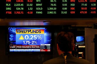 米国株下落､FRBが利上げペースの加速示唆
