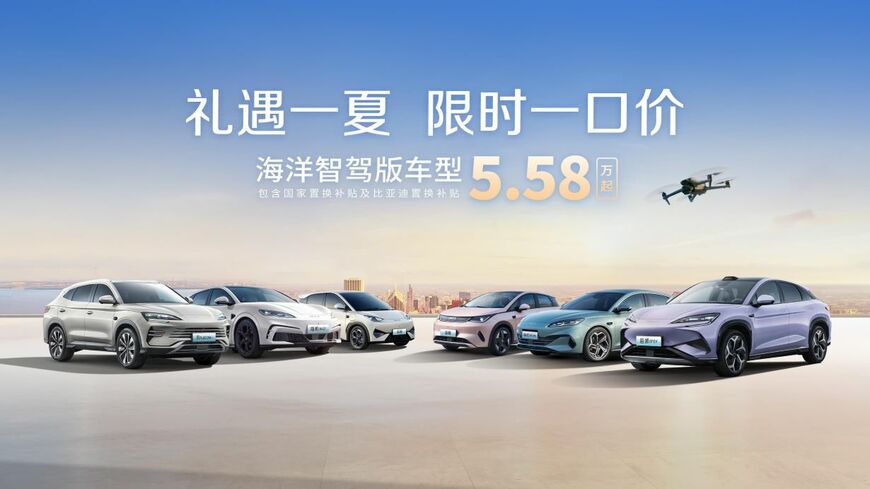 BYDは主力モデルを含む22車種を値下げし、価格競争再燃の口火を切った。写真は特別価格を強調する販促キャンペーンのウェブページ（BYDのウェブサイトより）