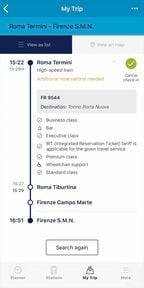 アプリでルート検索ができる