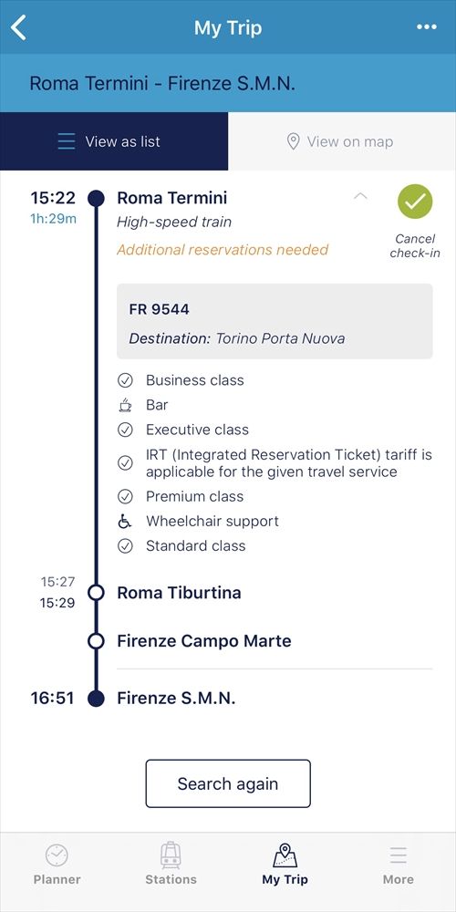 アプリでルート検索ができる