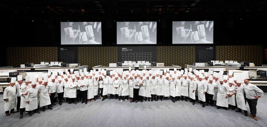 2021年の本戦に出場した24カ国のシェフたち（写真：GL events/Bocuse d’Or 2021）