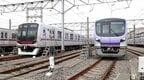 2003年登場の08系（左）と並んだ18000系