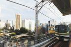 五反田駅ホームから東側を見ると大崎の高層ビル群