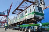 2012年10月、ジャカルタに到着した元東京メトロ千代田線の車両。この編成は今後、更新の対象となる予定（筆者撮影）