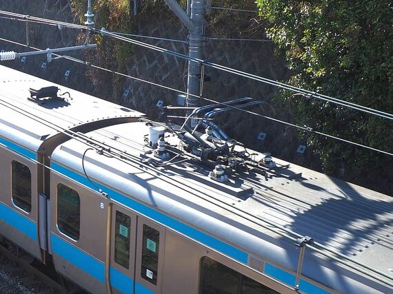JR東日本 パンタグラフ トロリ線
