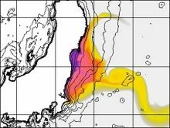 フランスの研究チームが太平洋沿岸部の放射線濃度の3Dシミュレーション結果を動画で公開