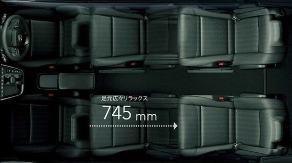 ノア＆ヴォクシー（7人乗り）のシートスライド量（写真：トヨタ自動車）