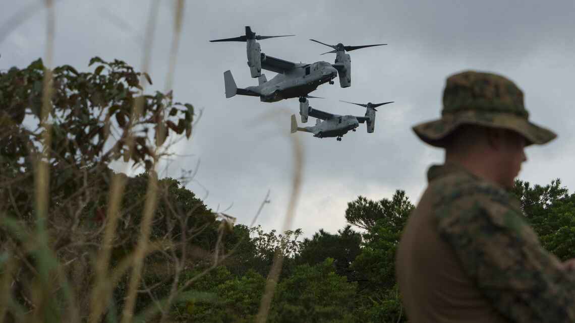 沖縄にいるアメリカ海兵隊