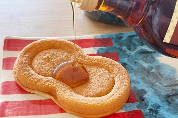 皮だけスフレワッフルのホットケーキ風アレンジ