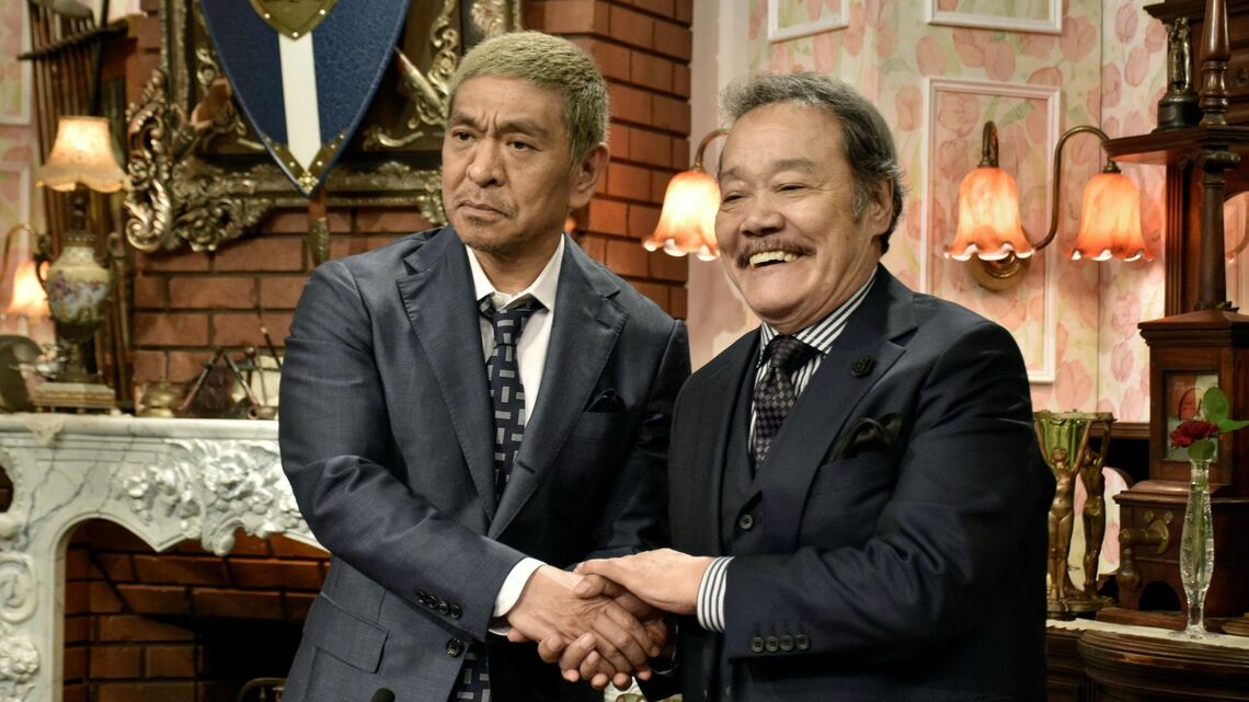 「探偵！ナイトスクープ」局長2代目の西田敏行と3代目の松本人志（写真：共同）
