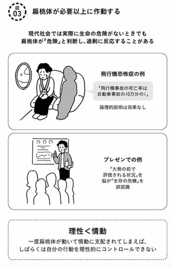 扁桃体が必要以上に作動する