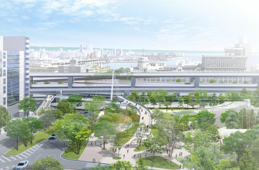 税関前歩道橋リニューアルのイメージ（神戸市建設局提供）