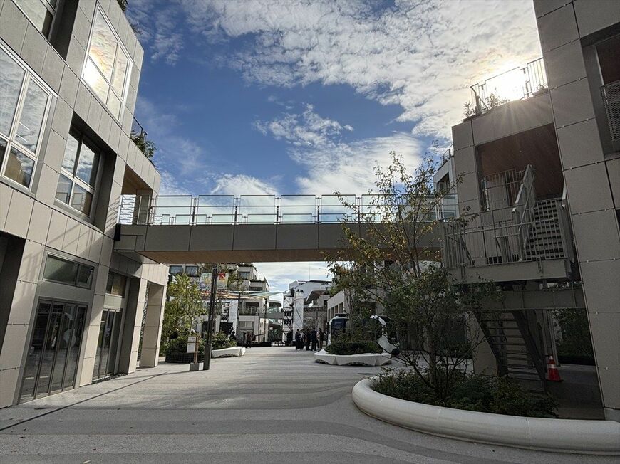 建物同士を結ぶ連絡橋がある建物も多い（写真：桃田健史）