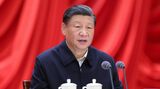 1月16日、中国共産党の金融に関する勉強会で演説する習近平国家主席。金融リスクへの現状認識は「戒厳令」を思わせる厳しさに（写真：新華社/アフロ）