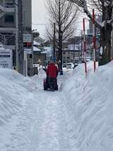 2月は毎日ドカ雪が降る。歩道も除雪をしないと歩くことがままならない（写真：筆者撮影）