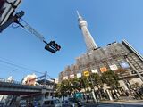 駅西側の交差点名は「とうきょうスカイツリー駅」（記者撮影）