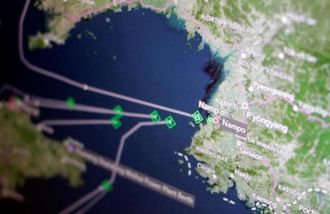 北朝鮮貨物船､積載最大で中国から引き返す