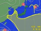 2013年8月12日の天気図（出典：weathermap）を基に編集部作成