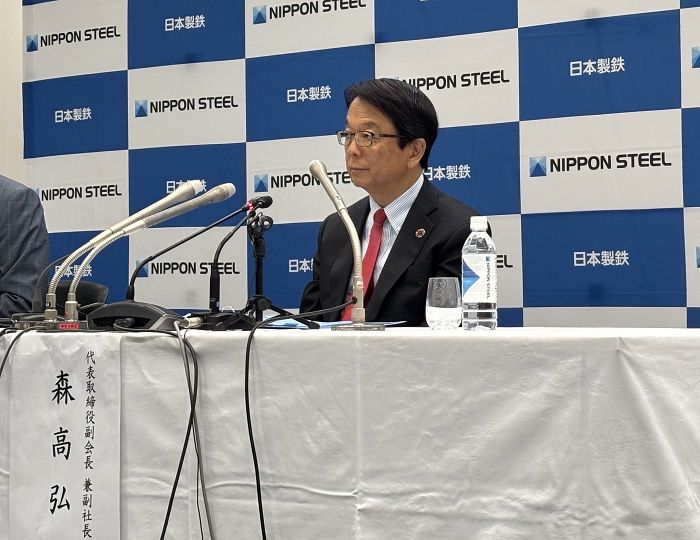 森 高弘（もり・たかひろ）／1957年生まれ。東京大学法学部卒、ペンシルベニア大学経営大学院卒業。1983年新日本製鐵（現日本製鉄）入社。2014年執行役員、2016年ウジミナス社副社長、2020年日本製鉄常務執行役員、2021年4月副社長。2024年4月から副会長を兼務。インドやUSスチールなど大規模海外プロジェクトを担当（記者撮影）