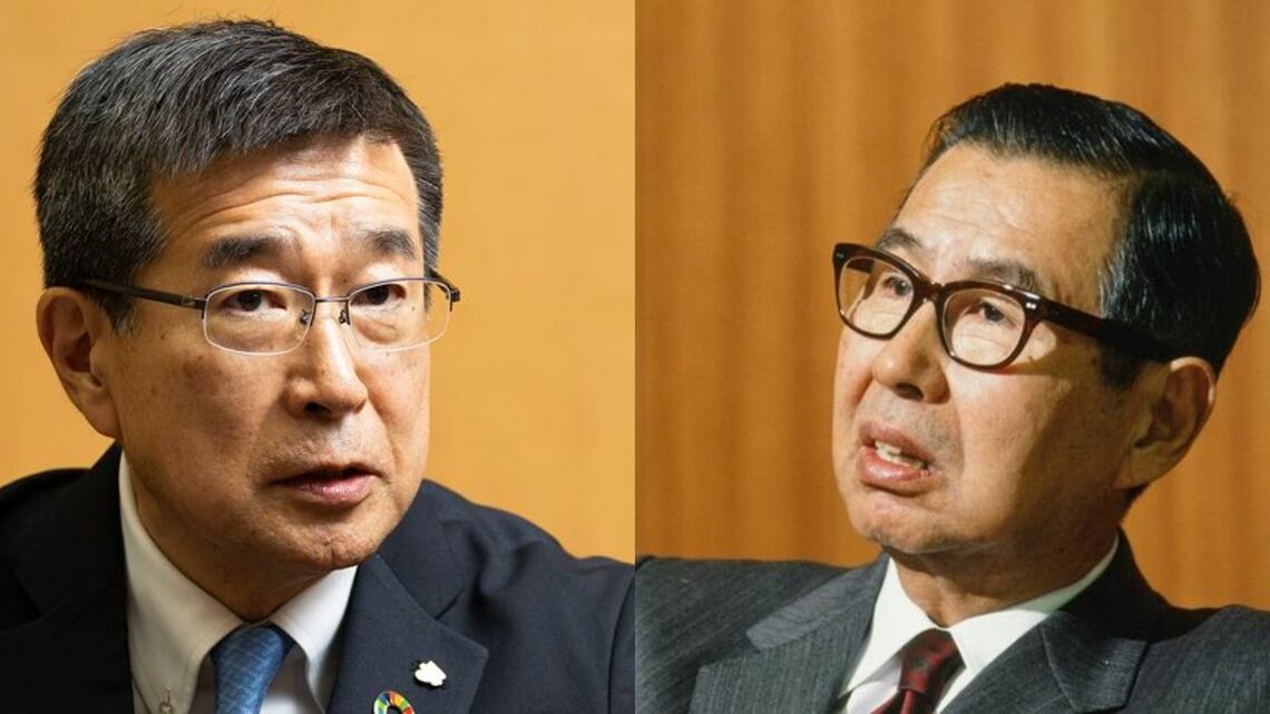 伊藤雅俊氏（右、1989年撮影）の次男の順朗氏が代表権を持つ取締役に（撮影：今井康一、高橋孫一郎）