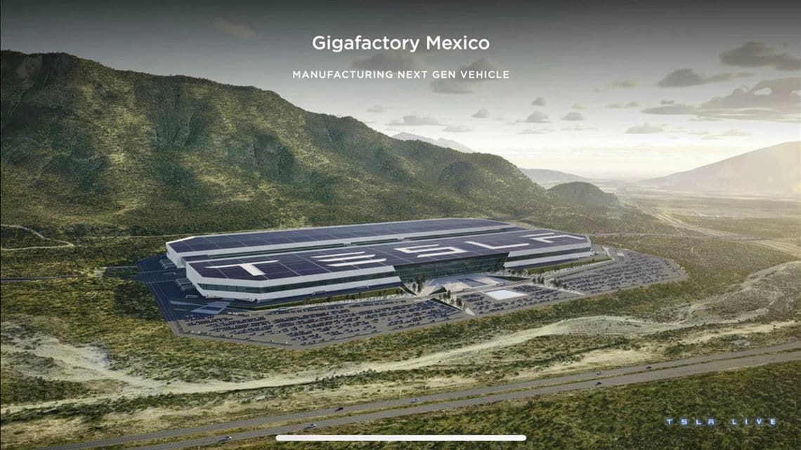 テスラのメキシコ工場の完成予想図