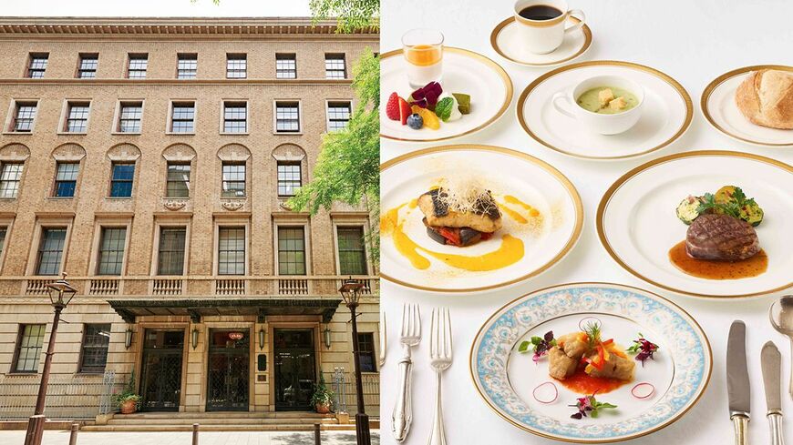 綿業会館の外観と一般見学ツアーで食べられるメニュー例