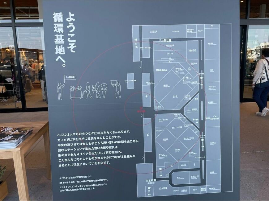 店内地図。商品の種類の多さ、広さがなんとなくわかるだろうか（筆者撮影）