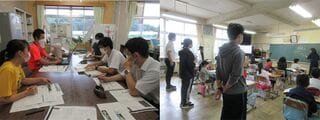 自主研修が増えた（左）ほか、積極的にお互いの授業を見合って学ぶようになった（右）