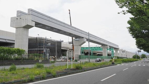大阪モノレール延伸の工事現場
