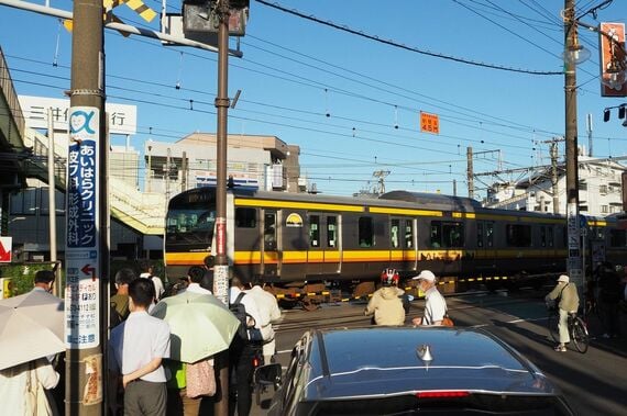 南武線 矢向駅前 踏切