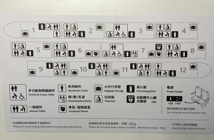 車内に掲出された案内図