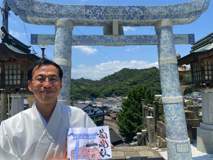 陶山神社の宮司、宮田胤臣さん