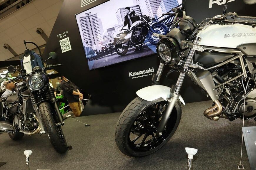 第50回 東京モーターサイクルショーに展示されていた新型エリミネーター（筆者撮影）