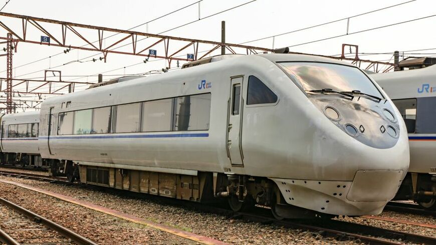 吹田総合車両所ツアーで展示されたクロ681-1001。2019年10月から吹田総合車両所で車籍を有したまま保管されている（筆者撮影）