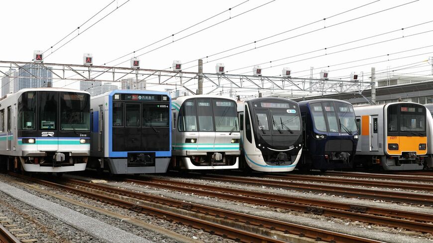 相鉄・東急直通線に乗り入れる予定の鉄道各社局の車両（撮影：尾形文繁）