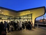 アムステルダム中央駅にあったロンドン行き出国審査場兼待合室＝2024年1月（筆者撮影）